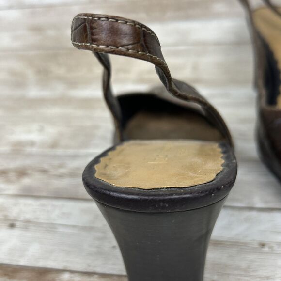 Liz Claiborne Flex Faux Alligator Slingback Womens Heels Size 10M - Picture 13 of 14